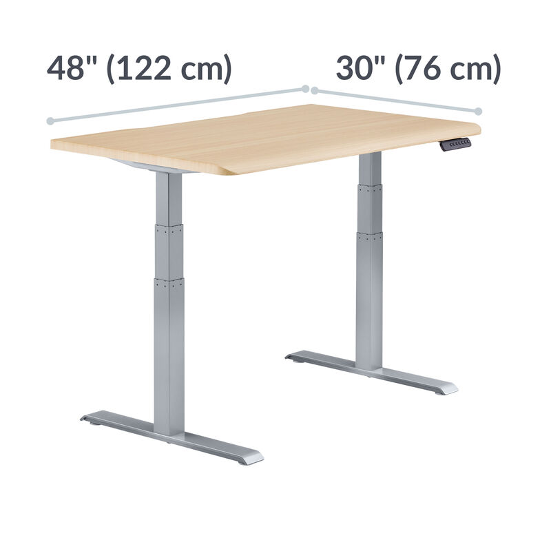 Electric Standing Desk with ComfortEdge in 48x30 light wood is 30 inches deep and 48 inches wide image number null